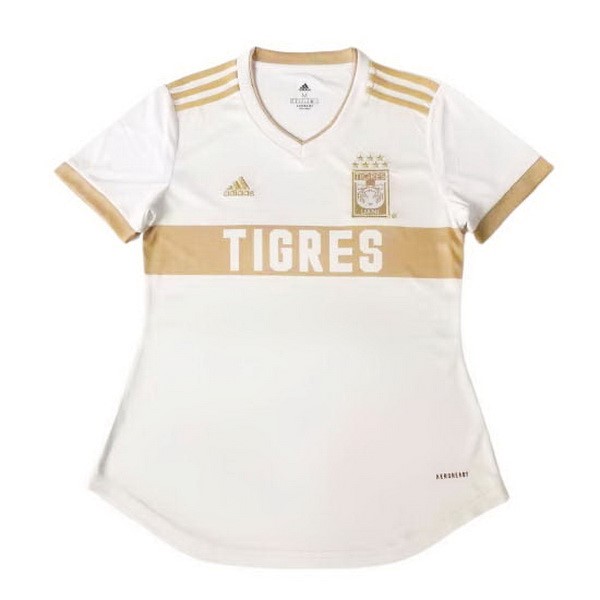 Camiseta Tigres UANL 3ª Mujer 2020-2021 Blanco Amarillo